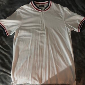White Zip Neck Zara Tee
